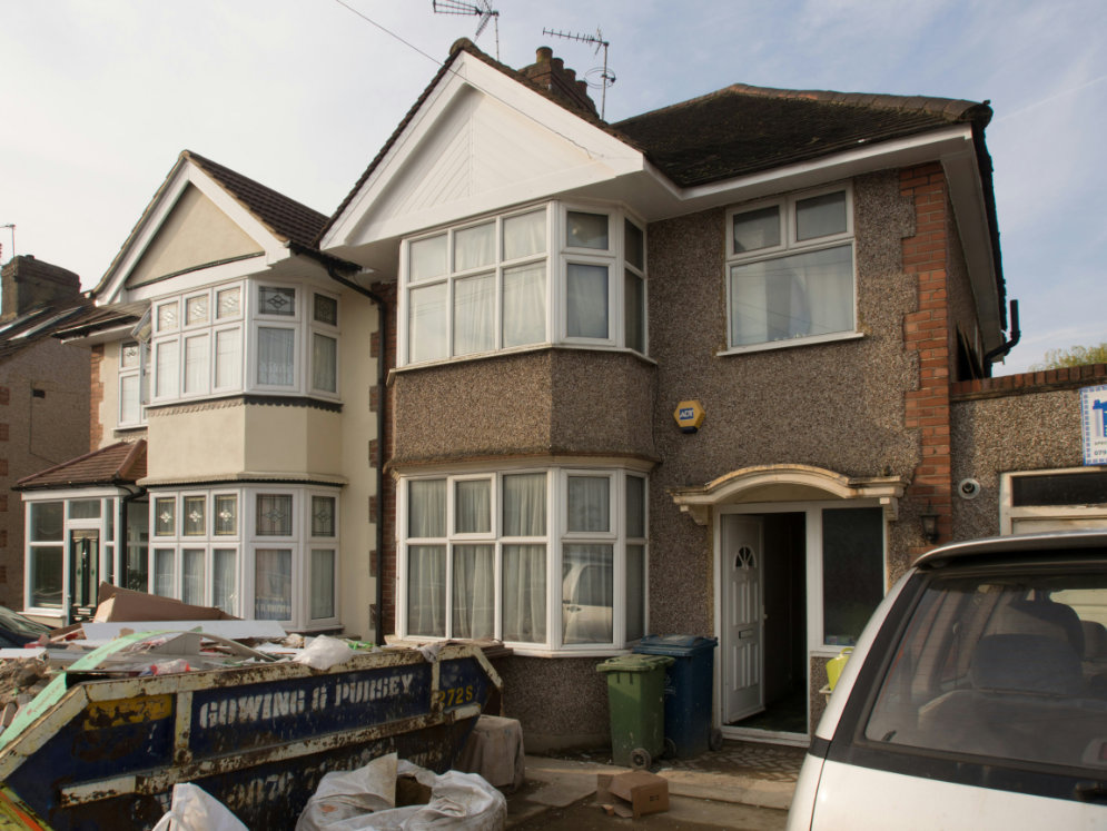 Professional external rendering on a residential property